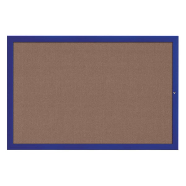 Hinge-less Radius Corkboard, 24"x36", Satin Alum Frame/Pearl